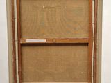 an image of a painting on a wooden easel with a white background