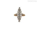 a close up of a diamond ring on a white background