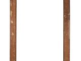 an old wooden frame with peeling paint and a white background