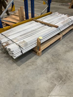 a pallet with a bunch of metal rods on it