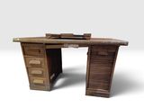 l'image d'un bureau en bois avec un tiroir en dessous