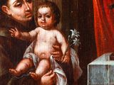 an image of a painting of a man holding a baby in his arms