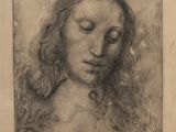 un dessin représentant le visage d'une femme aux yeux fermés