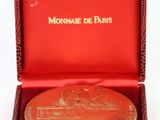 an image of a red box with a gold medal in it