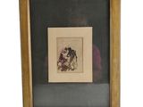 an image of a picture of a woman with a dog in a frame