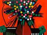 an image of a painting of a vase with flowers in it
