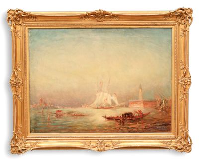 une image d'une peinture de bateaux dans un plan d'eau