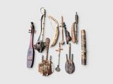 many different types of instruments that are on the wall