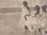 un dessin représentant un groupe de femmes marchant dans une rue