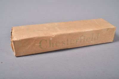 a brown cardboard box with a brown label on it
