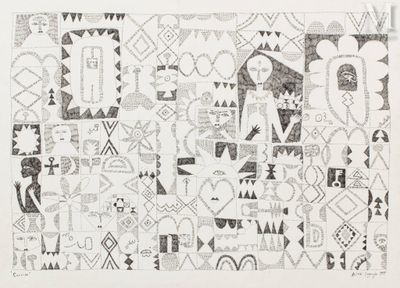 une image représentant un dessin en noir et blanc d'un motif sur une feuille de papier
