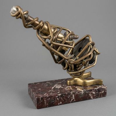 an image of a sculpture of a bird on a marble base
