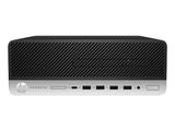the front of a desktop computer with a keyboard on top of it