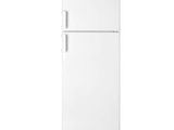 a white refrigerator freezer sitting on top of a white counter