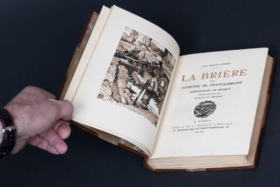 quelqu'un tient un livre ouvert dans lequel figure l'image d'une ville