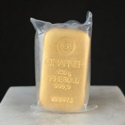 C.HAFNER Lingotin de 250 g en or 999,9/1000 numéroté 00873.