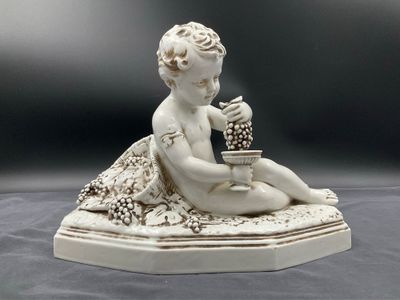 Bohumil REZL (1899-1963), bacchus enfant, sujet en faïence b…