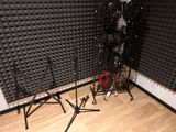 a room that has a bunch of microphones in it
