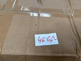a cardboard box with a price tag on it sitting on the floor