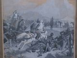 painting of a painting of a man on a horse being attacked by a man on a horse