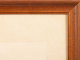 a close up of a wooden frame with a white background