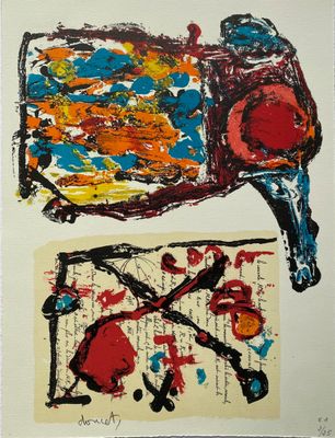 une image représentant une peinture d'une moto et d'une feuille de papier