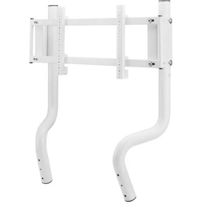 a close up of a white tv wall mounted on a white wall