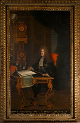 tableau représentant un homme assis à un bureau avec un livre