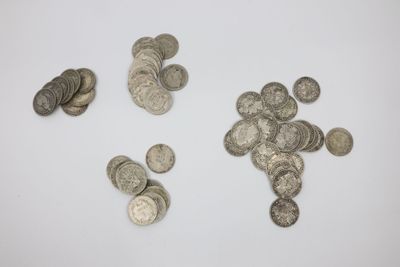 Ensemble de pièces de 1 francs en argent comprenant 24 Cérès…
