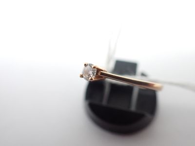 Bague solitaire en or et diamant, poids 1,2g, TDD 53,5 - Photo 1