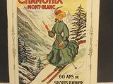 une photo d'un livre sur laquelle figure une femme à skis