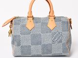 louis vuitton damier denim and leather speedy bag