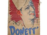 une affiche représentant un homme coiffé d'un chapeau, dessinée sur une feuille de papier