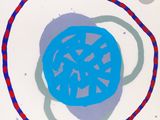 a picture of a drawing of a blue flower