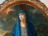an image of a painting of a woman in a blue robe
