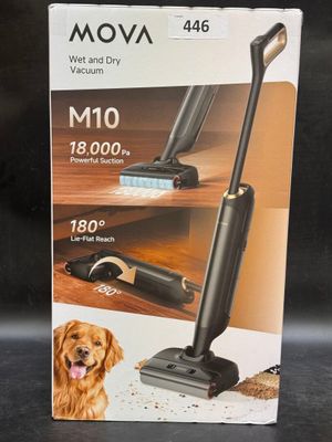 La boîte du Mova Vacuum est ouverte et prête à l'emploi.
