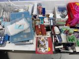 a table with a lot of items on it