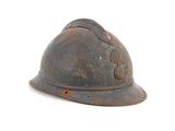 an old rusty helmet on a white background with a white background