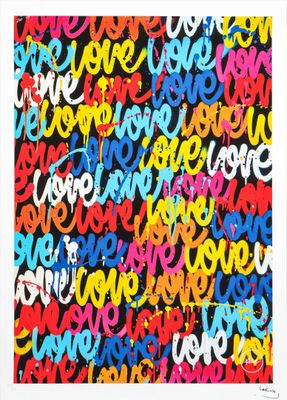 une peinture représentant des lettres de graffiti colorées sur fond noir