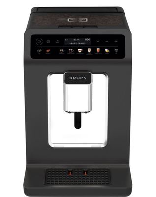 a black coffee machine on a white background