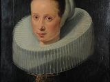 Portrait d'une femme au col à volants, par un artiste inconnu