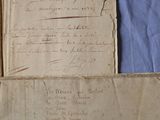 a piece of paper with writing on it sitting on a table