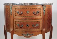 Commode demi-lune en bois de placage et marqueterie ouvrant … (photo 5)