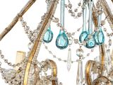 a chandelier made of glass beads and glass beads