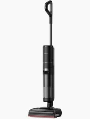 un aspirateur noir et argenté sur fond blanc