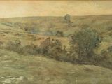 an image of a painting of a herd of cattle in a field