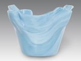 an image of a blue bowl on a gray background