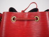 louis vuitton red epi leather bucket bag with gold hardware