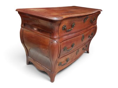 Commode tombeau en merisier XVIIIème - 3 tiroirs - Restauration