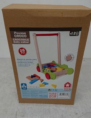 Chariot de marche POUSSE CROCO avec pièces de construction, …
